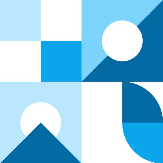 Geometric Blue Shapes – square